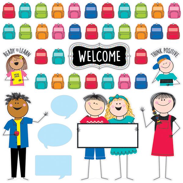 Creative Teaching Press Stick Kids All Are Welcome Bulletin Board Set
