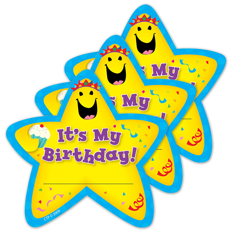 Creative Teaching Press It’s My Birthday! Star Badges, 36 Per Pack, 3 Packs