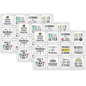 Creative Teaching Press Positive Mindset 10" Designer Cut-Outs, 12 Per Pack, 3 Packs