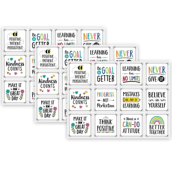 Creative Teaching Press Positive Mindset 10" Designer Cut-Outs, 12 Per Pack, 3 Packs