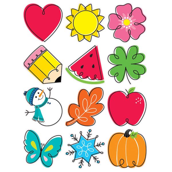 Creative Teaching Press Seasonal Accents 10" Designer Cut-Outs, Pack of 12