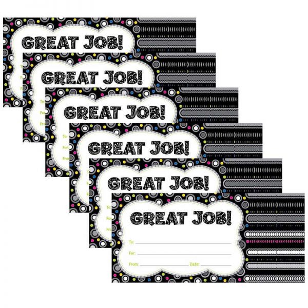 Creative Teaching Press® BW Collection Polka Dot Party Award, 30 Per Pack, 6 Packs