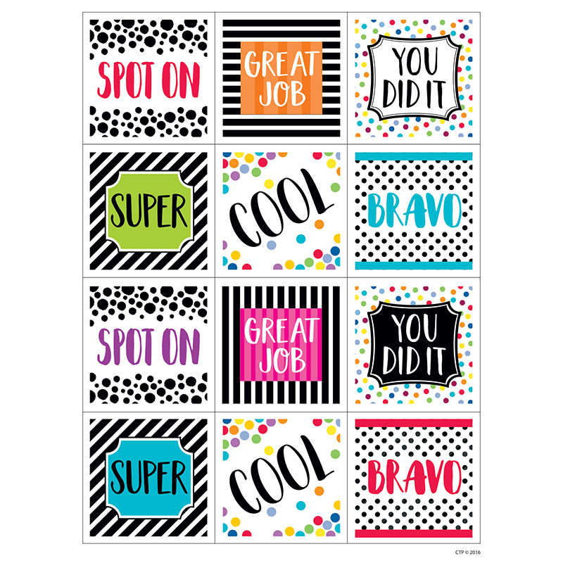 Creative Teaching Press Bold & Bright Clip It! Cut Outs - 36 Piece School Supply Decor Set