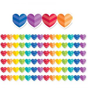 Creative Teaching Press® Rainbow Hearts Border, 35 Feet Per Pack, 6 Packs