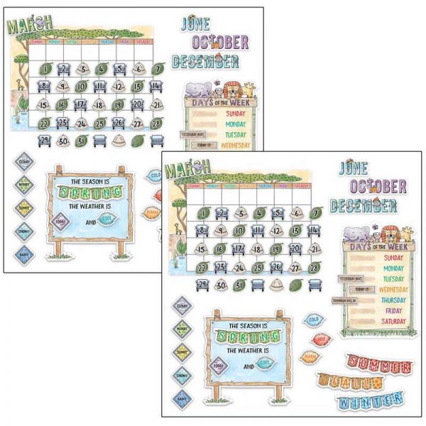 Creative Teaching Press® Safari Friends Calendar Bulletin Board Set, 2 Sets