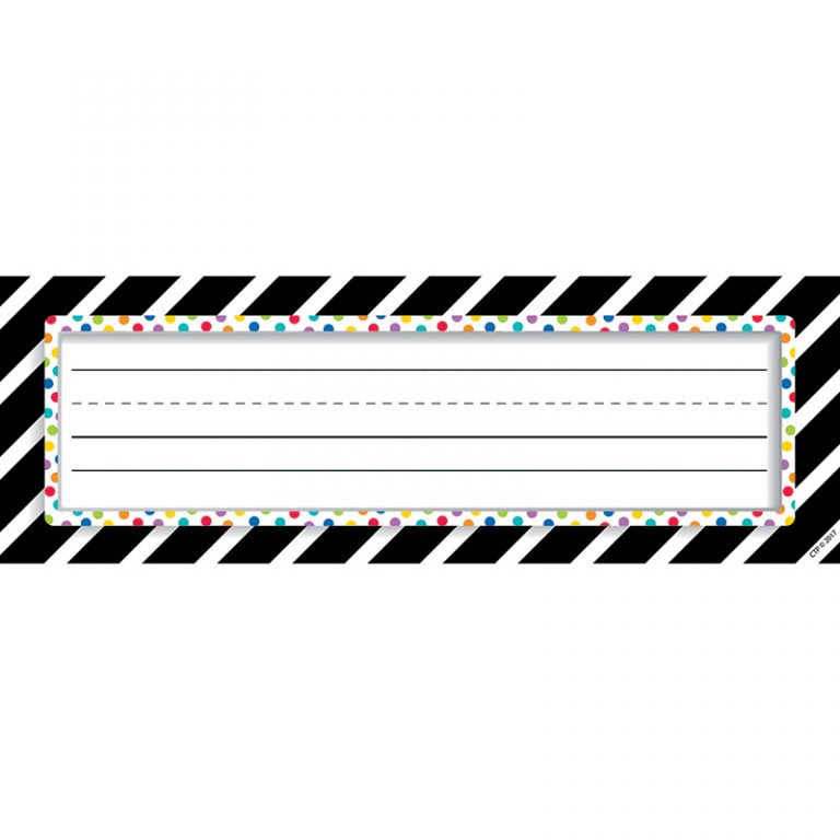 Creative Teaching Press® Bold & Bright Bold Stripes & Dots Name Plates, Pack of 36