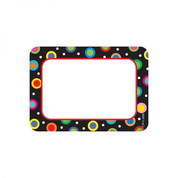 Creative Teaching Press® Dots on Black Name Tags, 36 Per Pack
