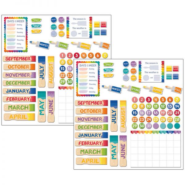 Creative Teaching Press® Painted Palette Calendar Bulletin Board Set, 2 Sets