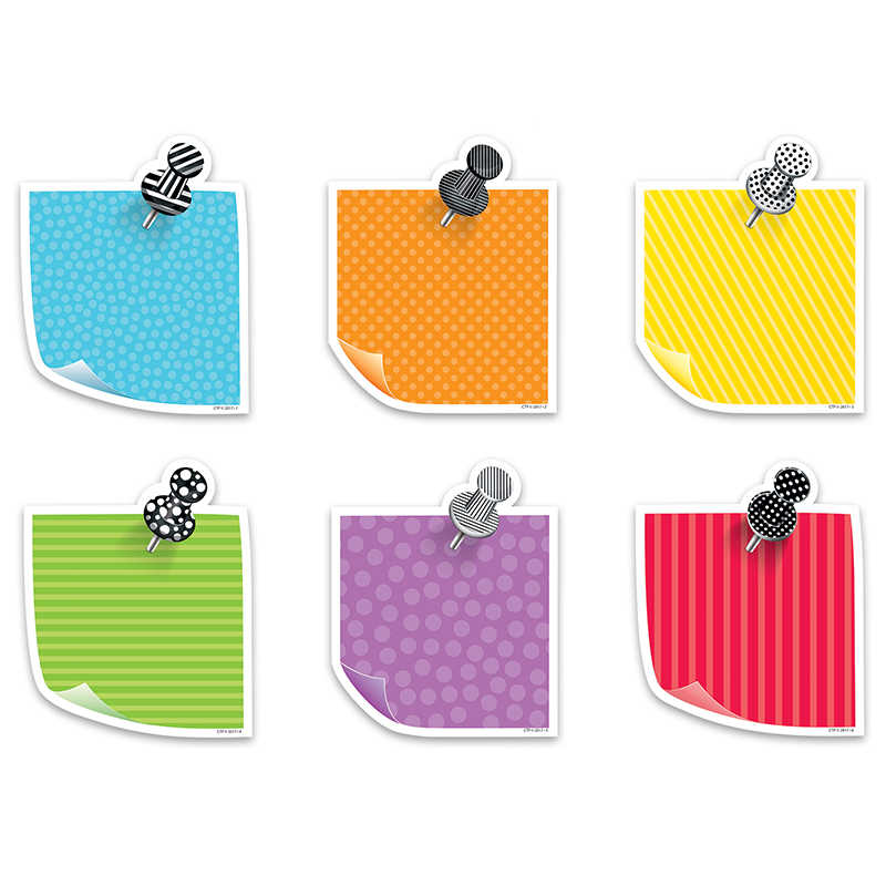 TeachersParadise Creative Teaching Press® Bold & Bright Sticky Notes 6" Designer CutOuts, 36