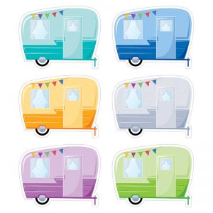 Creative Teaching Press® Woodland Friends Vintage Trailers 6" Designer Cut-Outs, 36 Per Pack