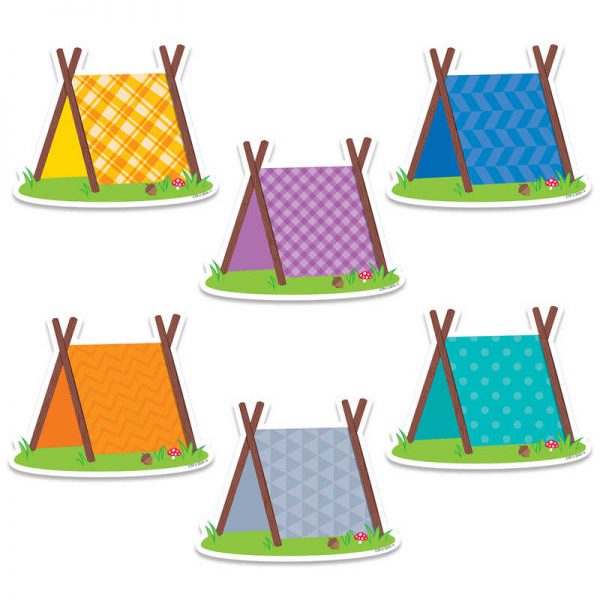 Creative Teaching Press® Woodland Friends Pup Tents 6" Designer Cut-Outs, 36 Per Pack, 3 Packs