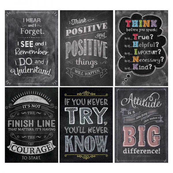 Creative Teaching Press® Inspire U Chalk Posters Pack, 6 Posters