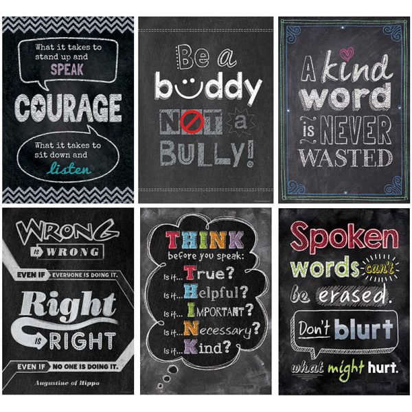 Creative Teaching Press® Inspire U No Bullying Allowed Poster Pack, 6 Posters