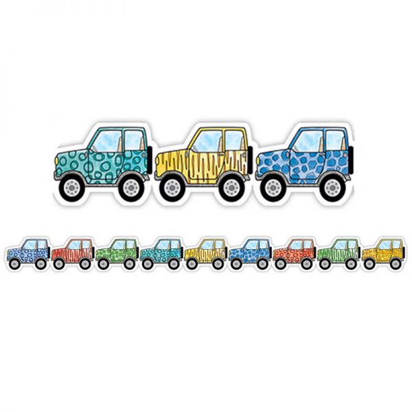 Creative Teaching Press® Safari Friends Off-Road Vehicles Border, 35 Feet