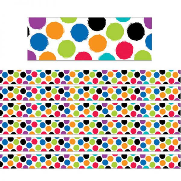 Creative Teaching Press® Bold & Bright Colorful Spots Border, 35 Feet Per Pack, 6 Packs