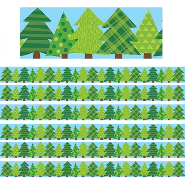 Creative Teaching Press® Woodland Friends Patterned Pine Trees Border, 35 Feet Per Pack, 6 Packs