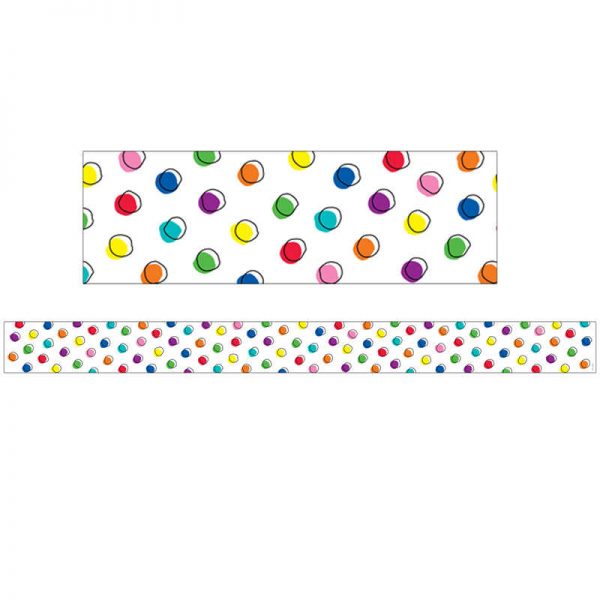 Creative Teaching Press® Doodle Dots on White Border, 35 Feet Per Pack, 6 Packs