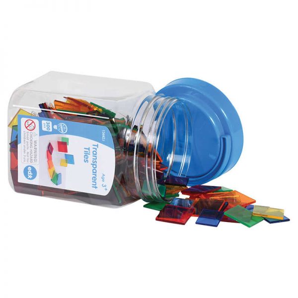 Edx Education® Transparent Tiles, Mini Jar, 300 Pieces
