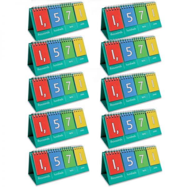 Learning Advantage™ Place Value Flip Chart, Thousands, Student Size, Set of 10