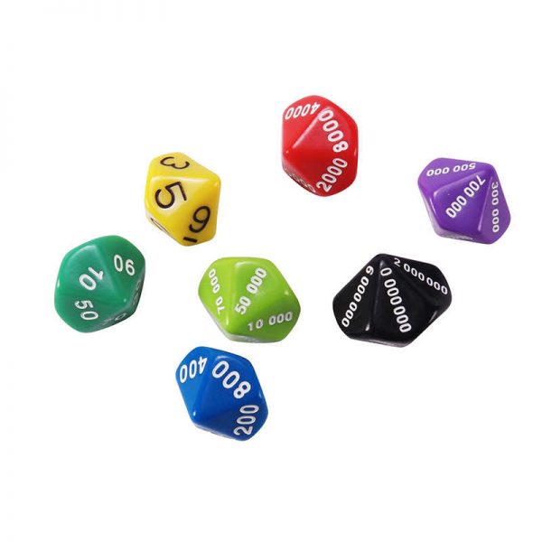 Learning Advantage™ Place Value Dice Assortment, Set of 7