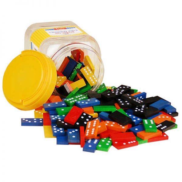 Learning Advantage™ Double-Six Hardwood Color Dominoes, 168 Pieces