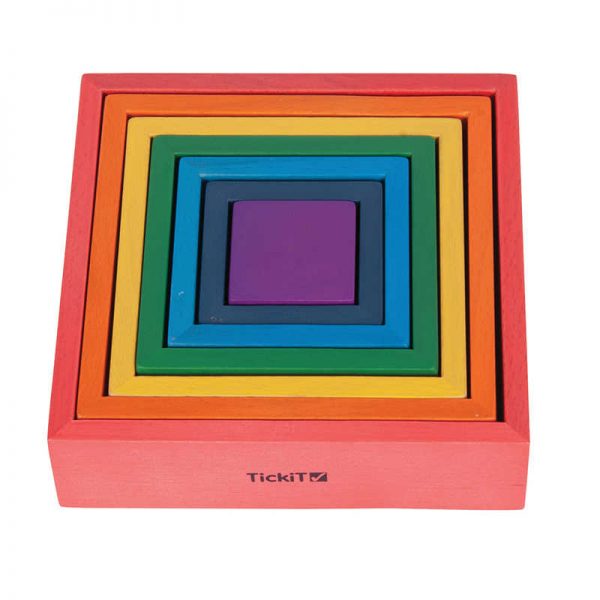TickiT® Wooden Rainbow Architect Squares, Set of 7