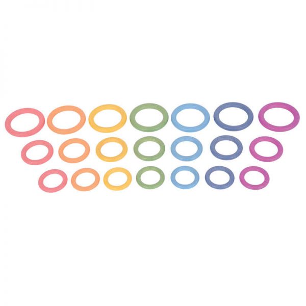 TickiT® Rainbow Wooden Rings, 21-Piece Set