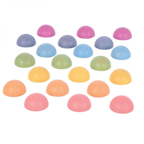 TickiT® Rainbow Wooden Semispheres, 21-Piece Set