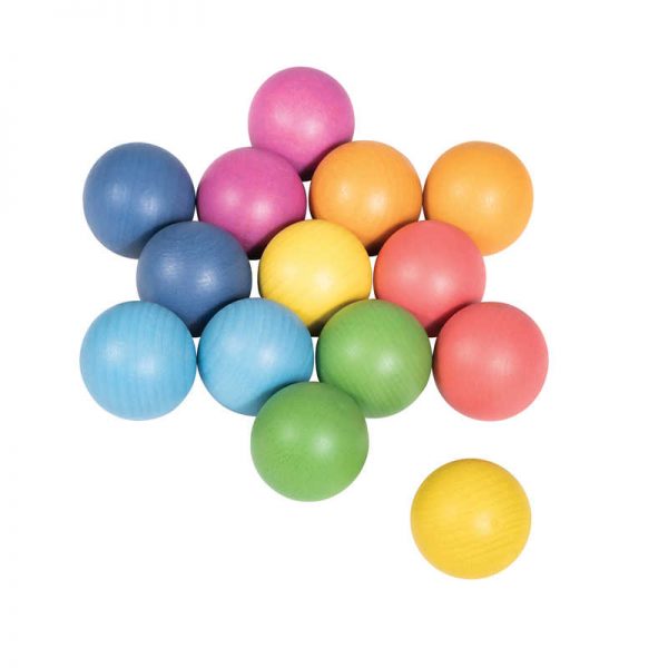 TickiT® Rainbow Wooden Balls, 14-Piece Set