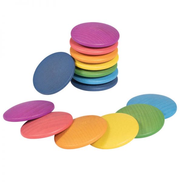 TickiT® Rainbow Wooden Discs, 14-Piece Set