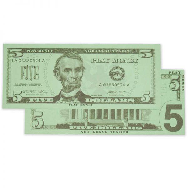 Learning Advantage™ $5 Bills, Set of 100