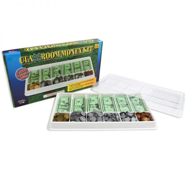 Learning Advantage™ Play Money Kit, 500 Bills, 500 Coins