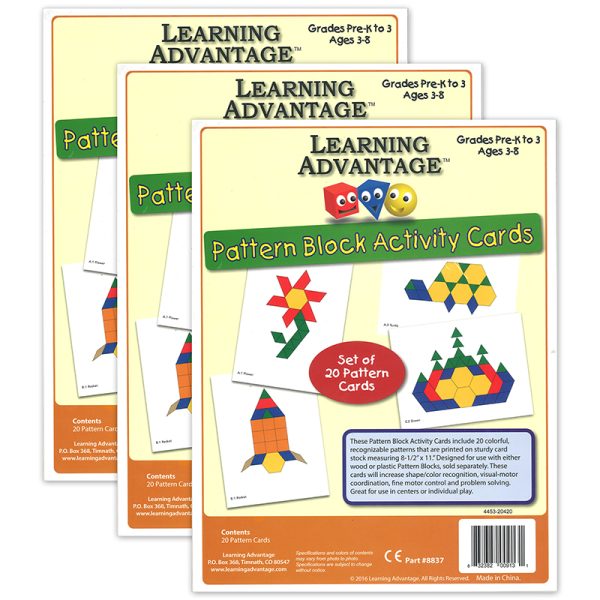 Learning Advantage™ Pattern Block Activity Cards - 20 Per Set - 3 Sets