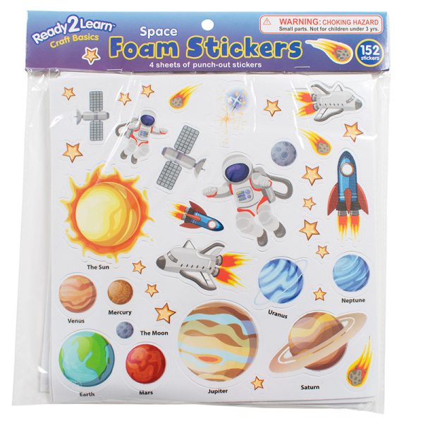 Ready2Learn Foam Stickers, Space, Pack of 152