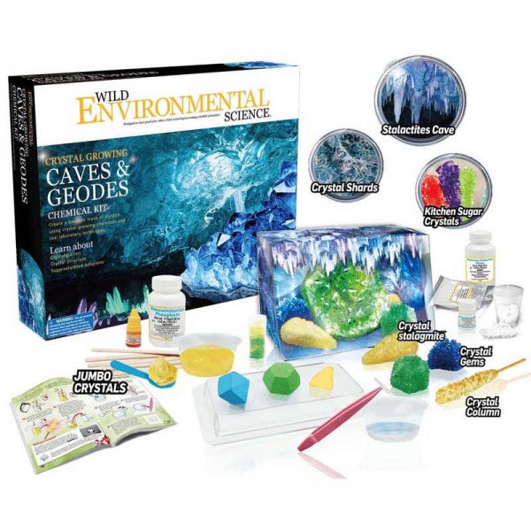 WILD! Science Wild Science Environmental Science - Crystal Growing Caves & Geodes Chemical Kit
