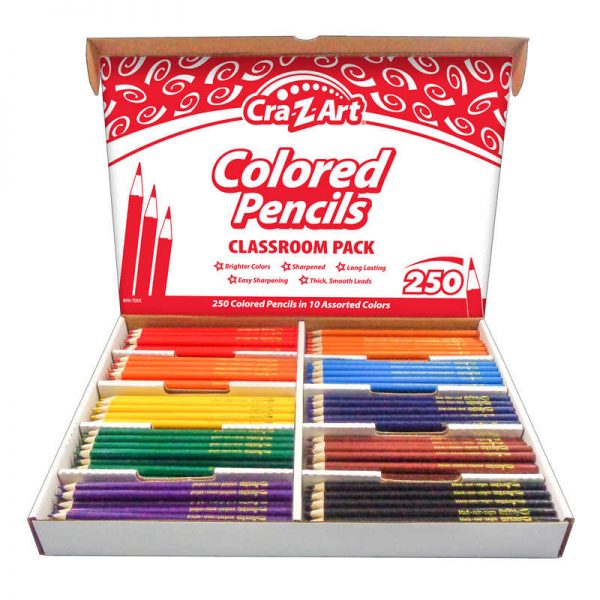 Cra-Z-Art Colored Pencil Classroom Pack, 10 Colors, Box of 250