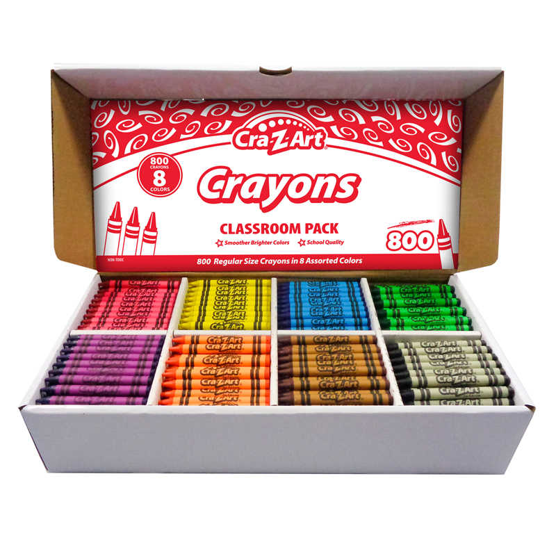 Crayola Classpack Regular Crayons, 8 Colors, 800/BX, Assorted