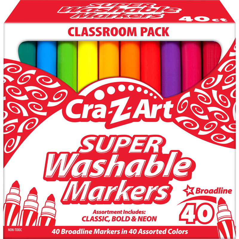 Cra-Z-Art® Washable Marker Classroom Pack, Broadline, Assorted, 40 Count