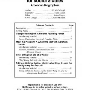 Classroom Plays for Social Studies American Biographies for Grades 3-6 by EDUPRESS, INC. – EP-243