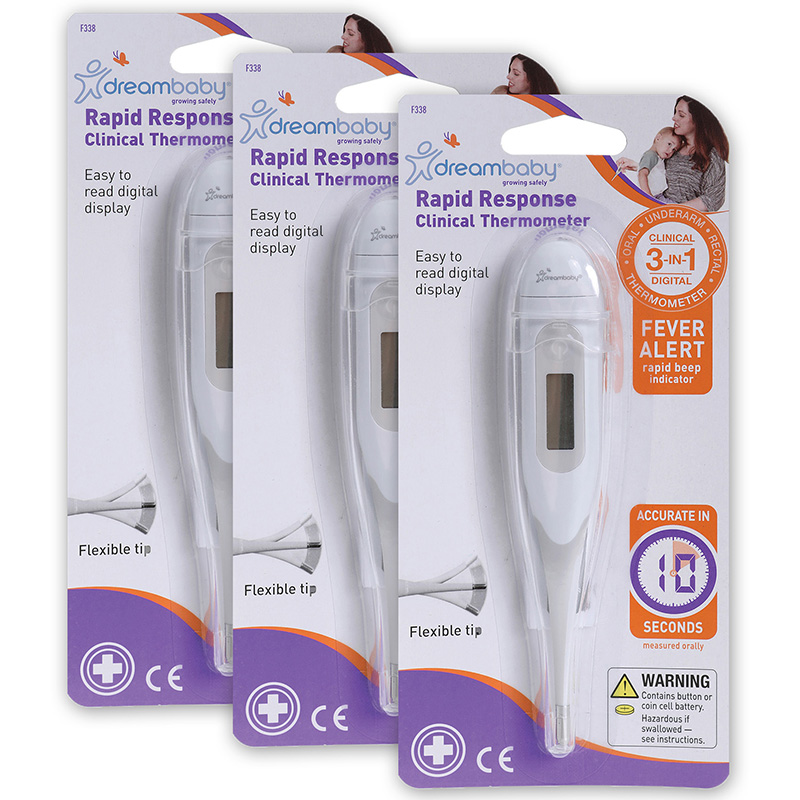Dream Baby Rapid Response Clinical Digital Thermometer, Pack of 3