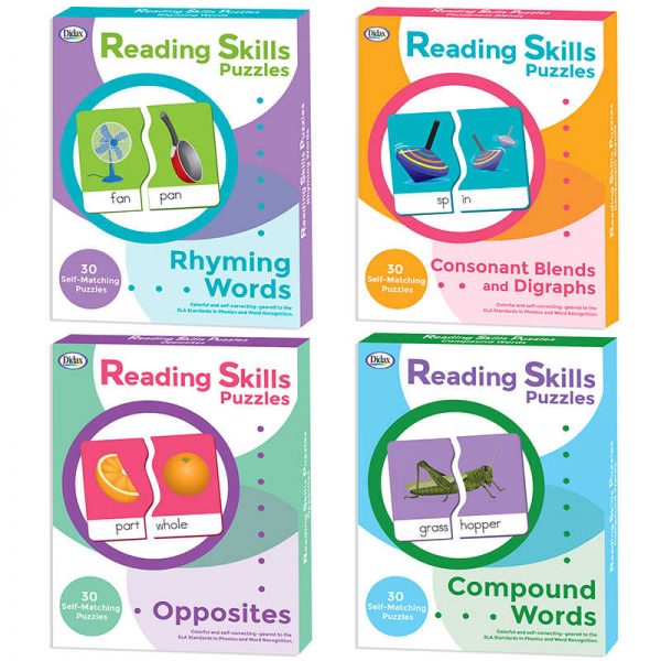 Didax Reading Skills Puzzles, Set of all 4