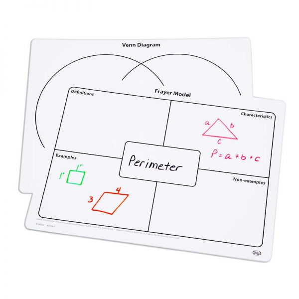 Didax Frayer Model & Venn Diagram Write-On/Wipe-Off Mats, Set of 10