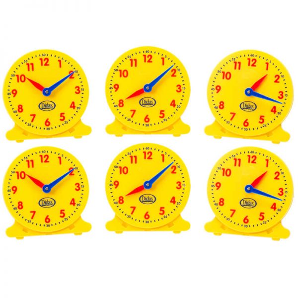 Didax 5" Student Clocks, Set of 6