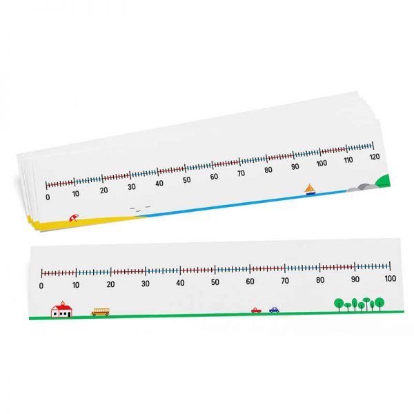 Didax Write-On/Wipe-Off Number Lines 0-100/0-120, Pack of 10