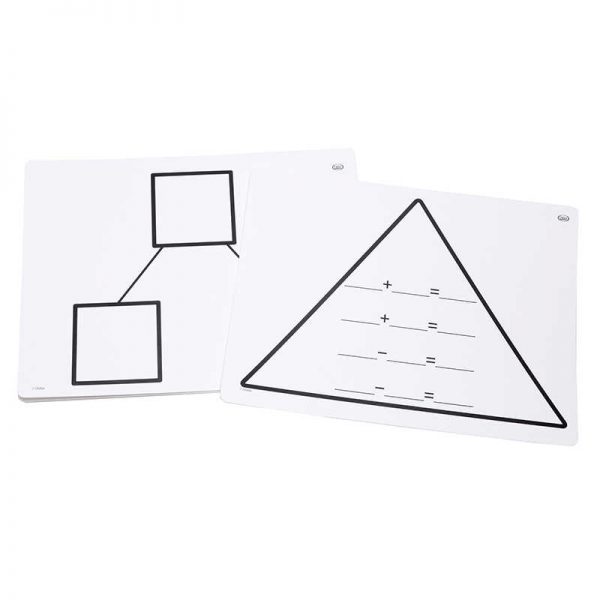 Didax Write-On/Wipe-Off Fact Family Triangle Mat, Addition, Pack of 10
