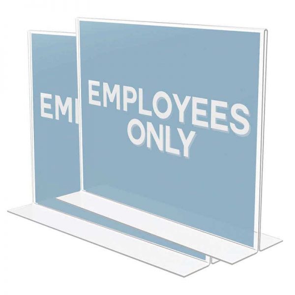 Deflecto® Classic Image® Stand-Up Sign Holder, Landscape, Pack of 2