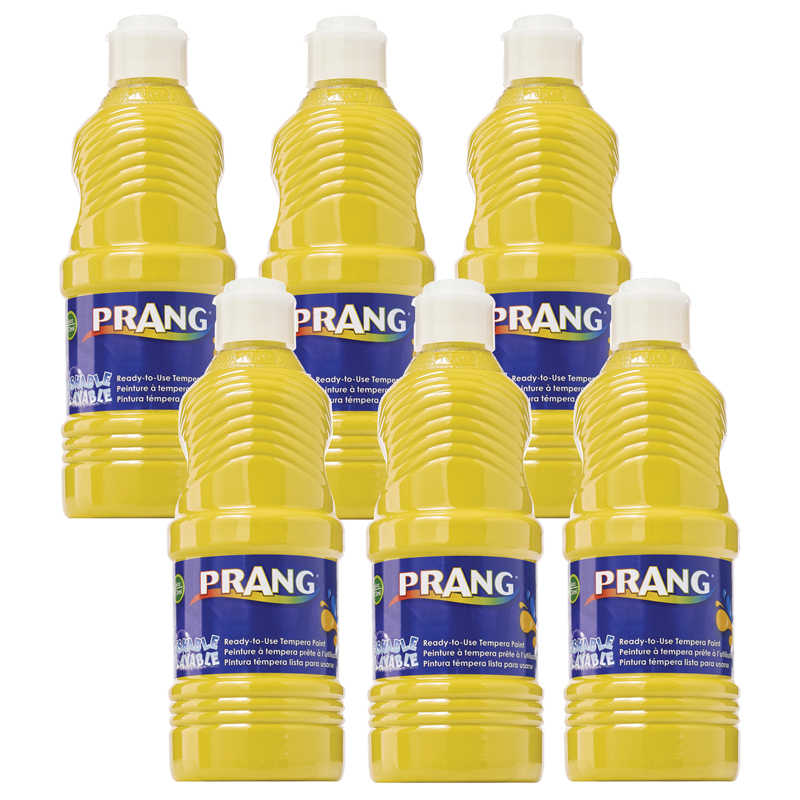 Washable Paint, Yellow, 16 oz. Bottles, Pack of 6