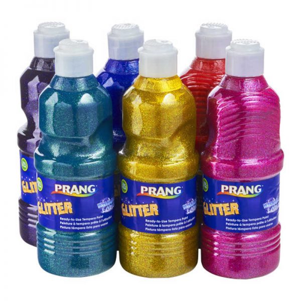 Prang® Washable Ready-to-Use Paint, 16 oz, Glitter, 6 Colors
