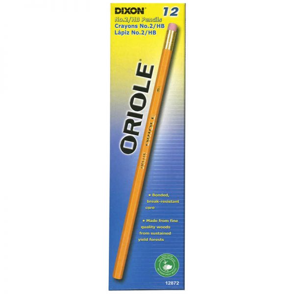 Oriole® Oriole® Wood-Cased Pencils, #2 HB Soft, Yellow, 12 Count