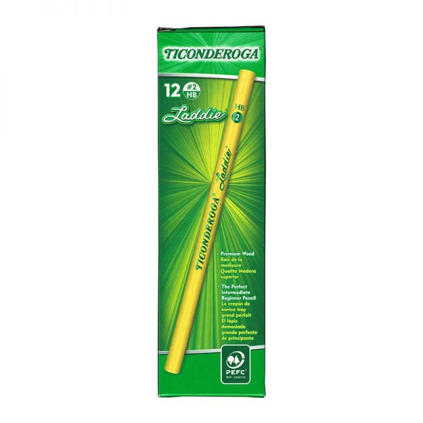 Ticonderoga® Laddie® Wood-Cased Pencils, #2 HB Soft, Yellow, 12 Count
